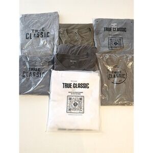 TRUE CLASSIC Mens T Shirt 2XL Cotton Polyester Short Sleeve Crew Neck Lot 7